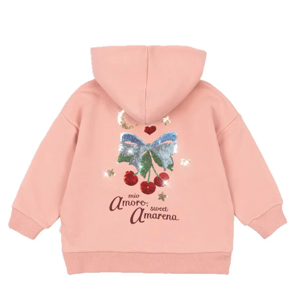 2025 KS ماركة الخريف طفل الفتيات الترتر جاكت مزود بغطاء للرأس السراويل مجموعات الشتاء الاطفال ملابس الأولاد القطن الكرتون بلوزات بنطلون