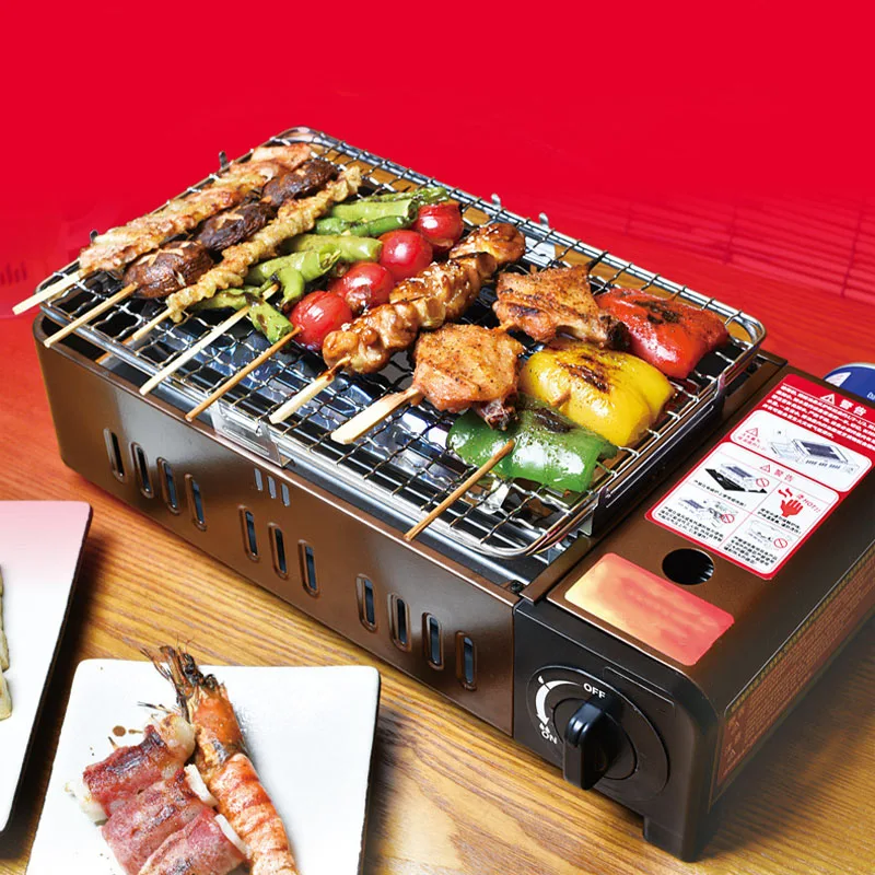 Tragbarer wind dichter Dual-Purpose-Barbecue-Grill, Outdoor-Picknick Camping, Reise-BBQ-Kochen, Heizkarten-Ofen-Gasherd