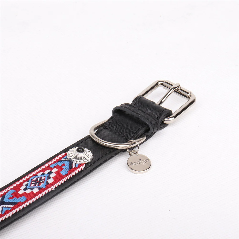 

1Pcs Adjustable Folk Custom Cow Dog Collar 2.0x40cm Wear-Resistant Comfortable Pet Puppy Collar Prevent Running Loss