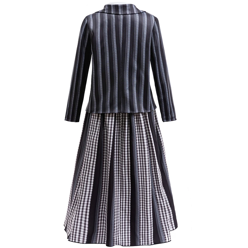 Hallown فتاة فستان مخطط زي مدرسي ملابس أطفال الأربعاء تأثيري حلي الفيلم نفس النمط مجموعات لأداء الأطفال