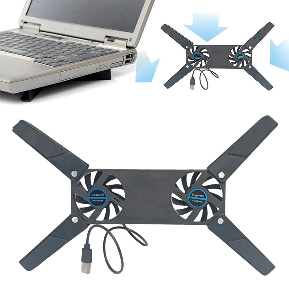 

Охлаждающая подставка для ноутбука с питанием от USB, с двумя 60-мм вентиляторами, кронштейн для охлаждения ноутбуков и ПК
