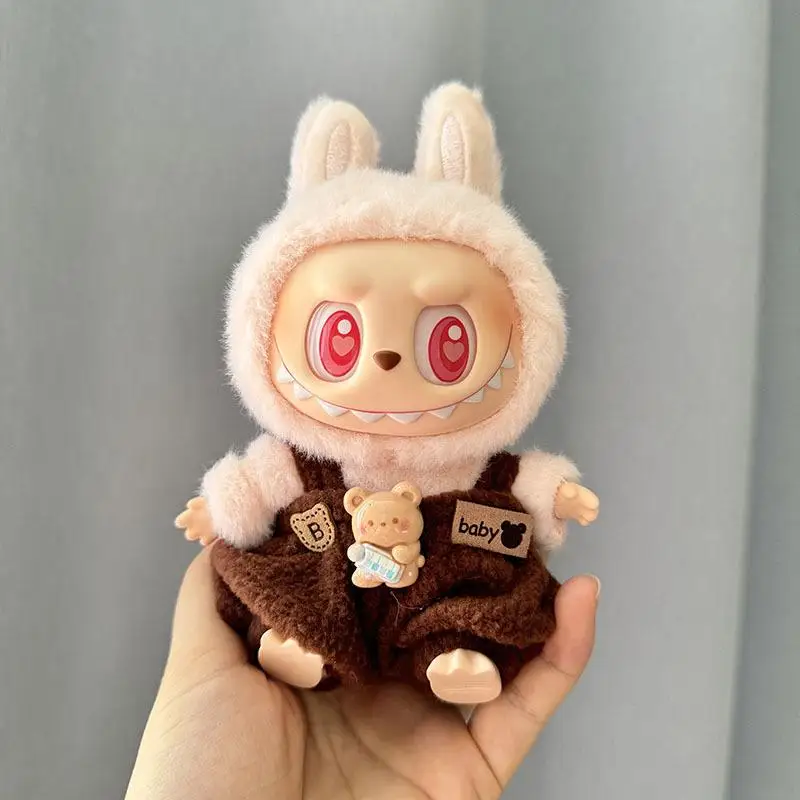 Pakaian boneka mewah Mini 17cm, aksesori pakaian untuk Korea Kpop Exo Labubu I II boneka idola duduk pesta overall hadiah pakaian