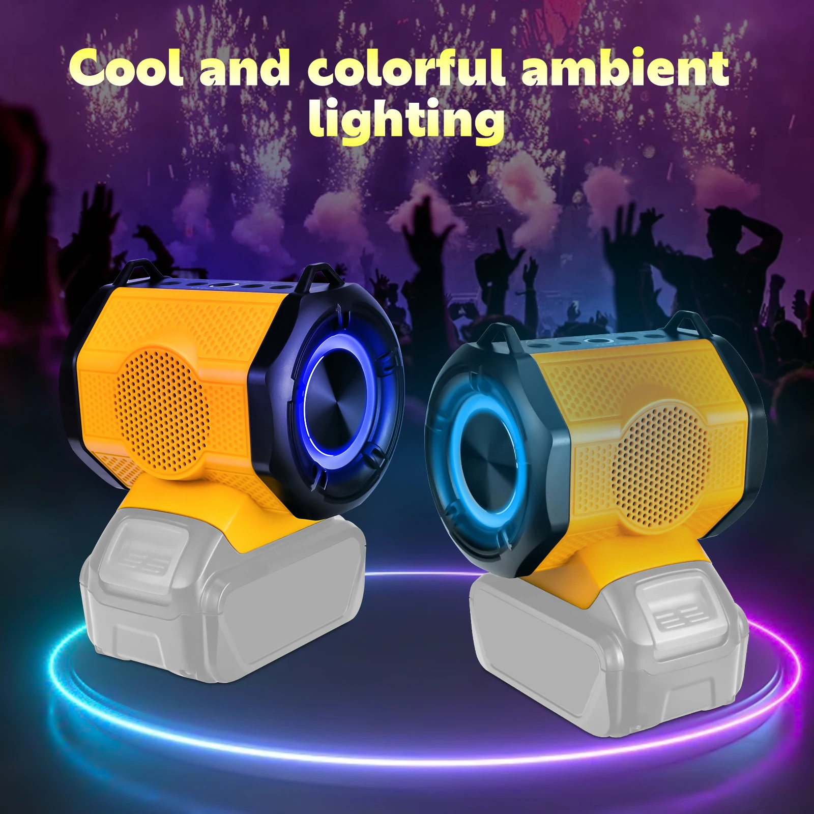 مكبر صوت محمول مناسب لبطارية Dewalt 20 فولت مع منفذ شحن USB ونوع C ومكبر صوت لاسلكي متوافق مع البلوتوث (بدون بطارية)