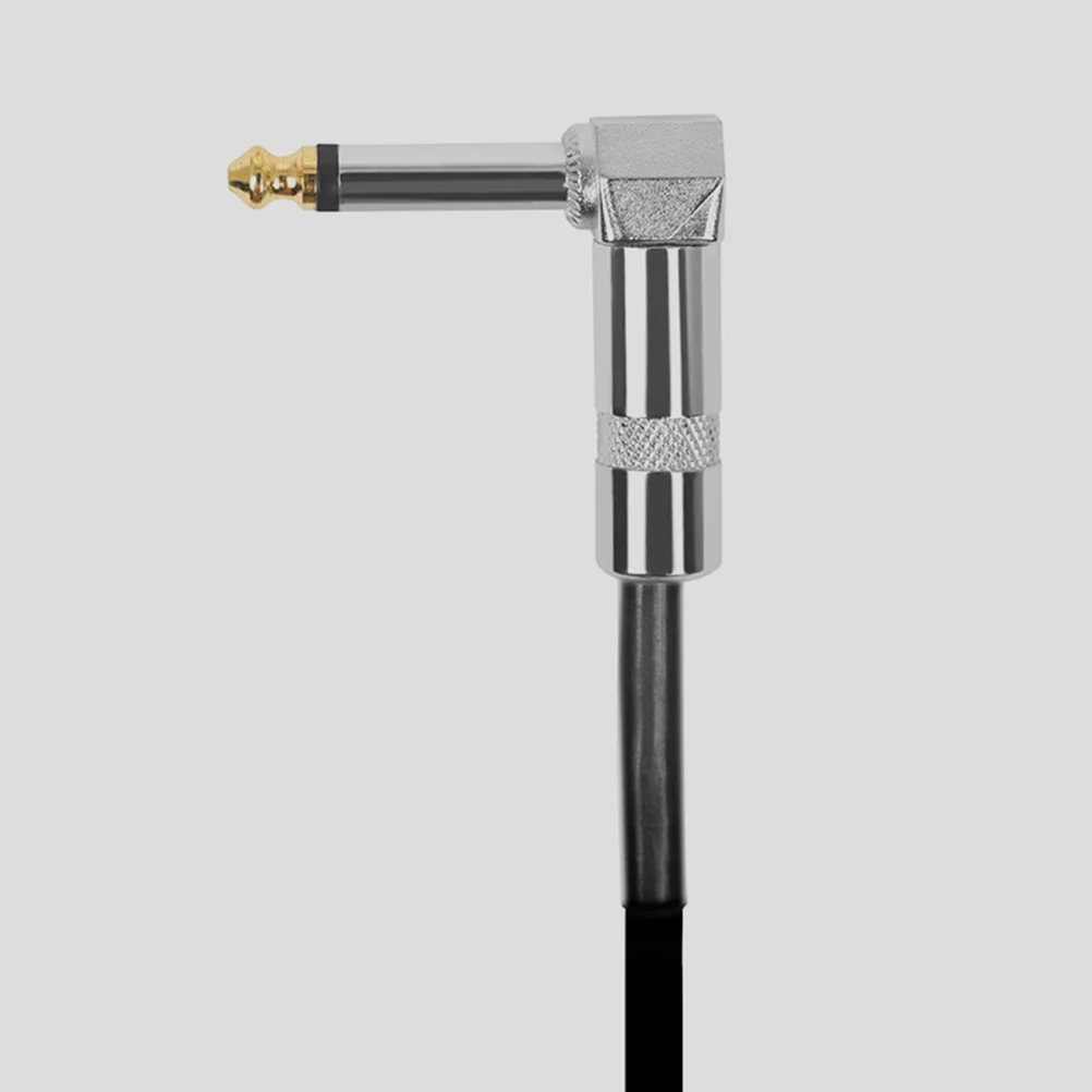 

6.35mm Electric Guitar Cable Pedal Patch Cords Noise Reduction 15cm Two Bend Metal PVC Durable Suitable Music Devices Stage