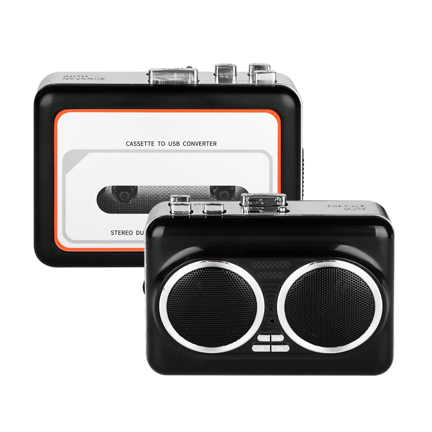 Lecteur de cassettes USB, Capture Audio musicale, lecteur de cassettes, convertisseur de bande vers MP3 sur PC avec double haut-parleur pour clé USB iPod