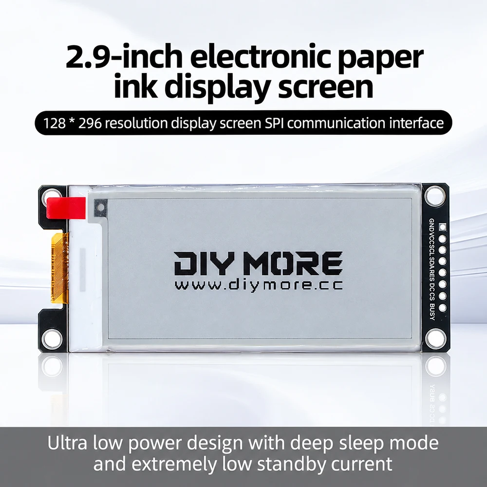Dc 2.2–3.7v 2.9inch E-ink Display Oled Screen 128*296 Resolution 1.54inch 152*152 Spi Communication Interface Electronic Signage