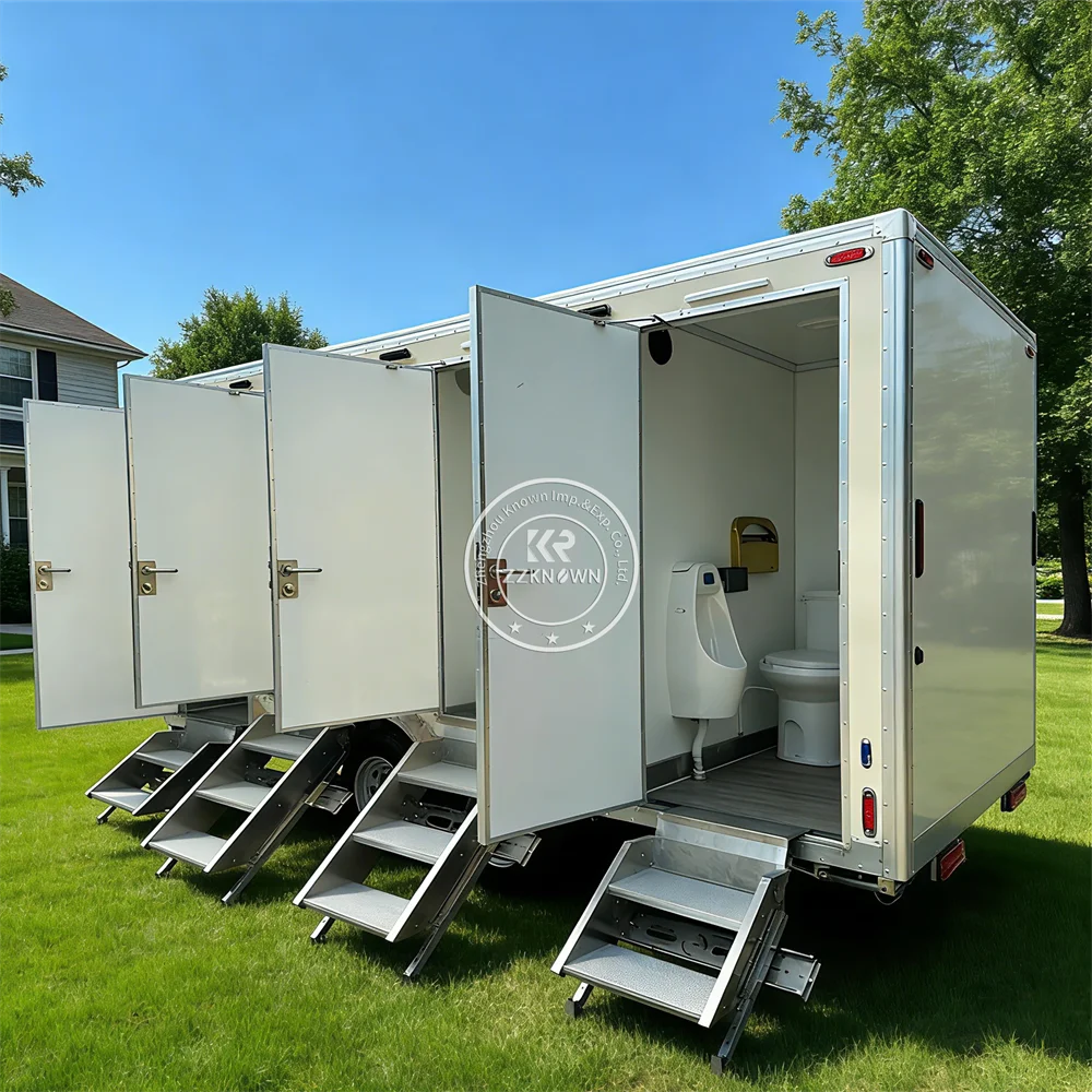 

Mobile Luxury Restroom Shower Room Portable Toilet Restroom Trailer Luxury Bathroom Mobile Toilet Trailer for Public Use