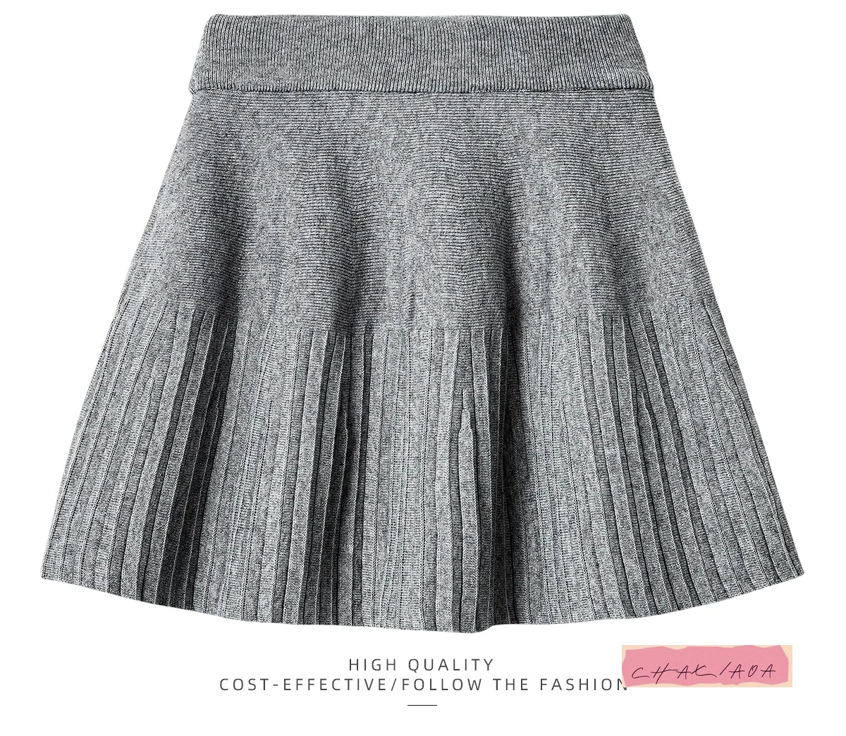 日本のカレッジスタイルのボウニットプリーツグレースカートレディース秋冬新作ハイウエスト薄手Aラインショートスカート女性