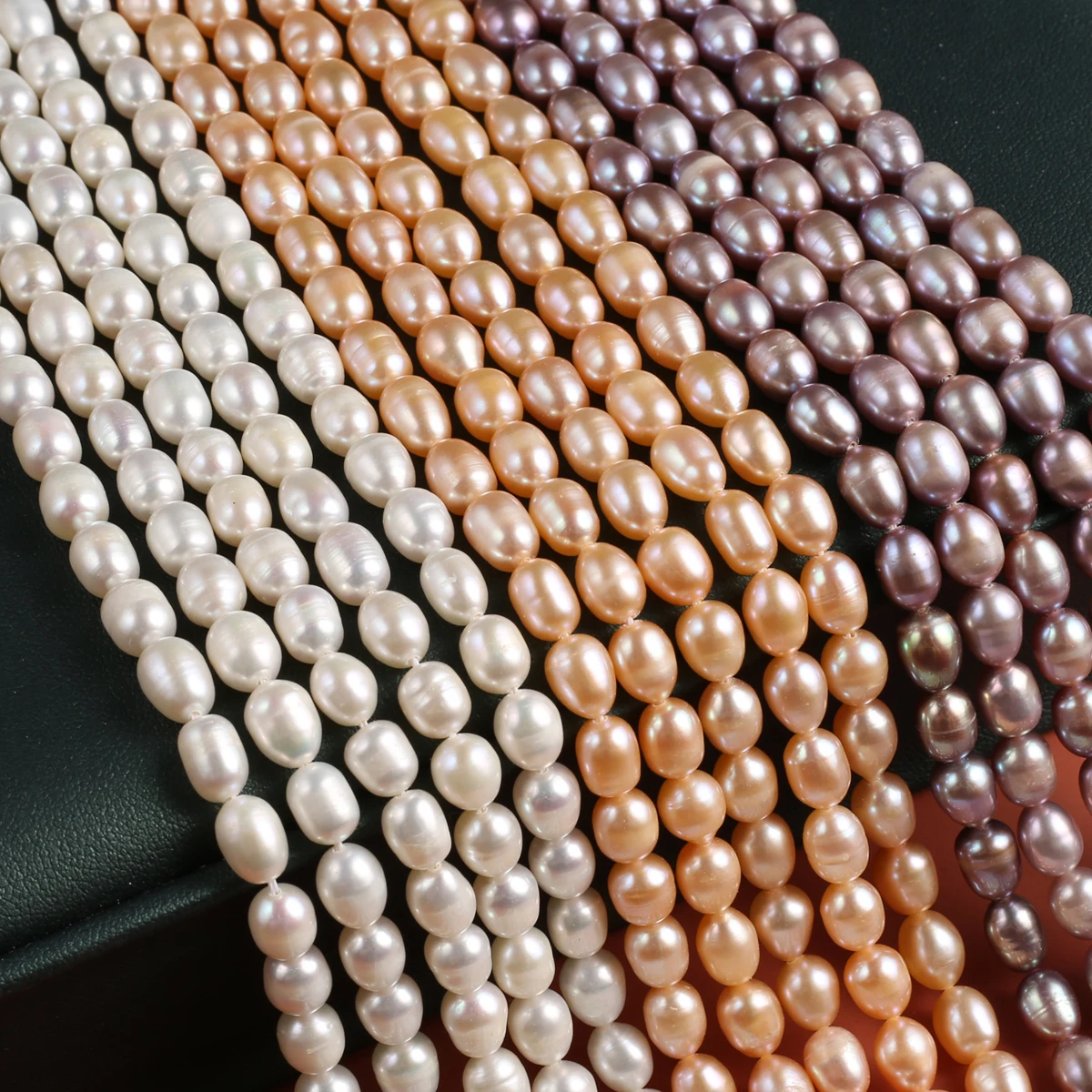 Natural Pearl Multi-Coloured Rice-Shaped Beads Exquisite Shape for DIY Jewelry Making Handmade Bracelet Necklace Length 36cm