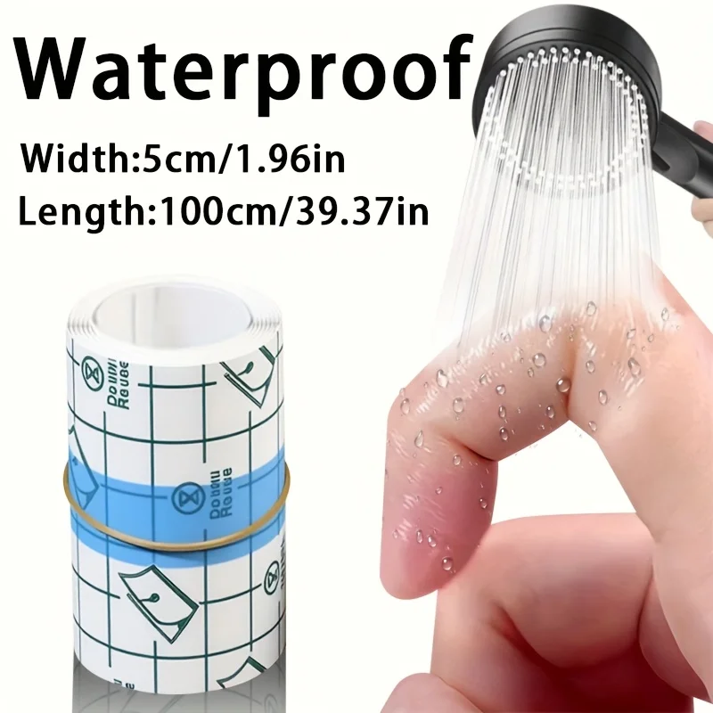 1 Roll Transparent Self-Adhesive PU Tape Anti-Friction Waterproof Portable Finger Protector Bandage Sticker for Bathing