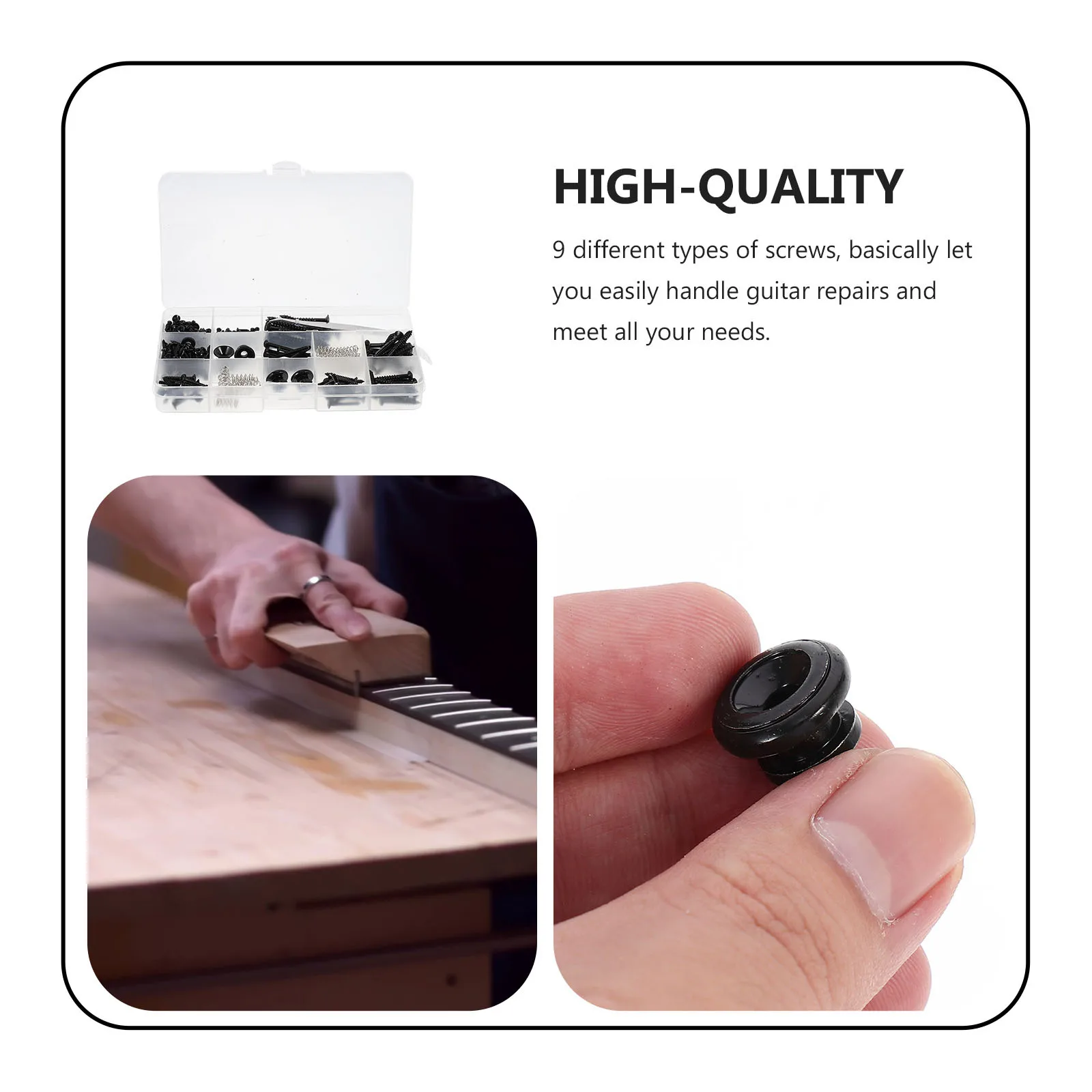 

1 Set Repair Screws Kit 9 Types Screws 2 Belt Buttons Plastic Storage Box Replacement Parts For Electric Guitar Maintenance Tool
