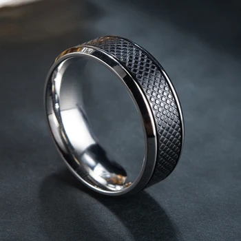 Klassieke 8 mm zwarte roestvrijstalen ringen voor mannen jongens vrouwen trouwring unisex verlovingssieraden maat 7-12