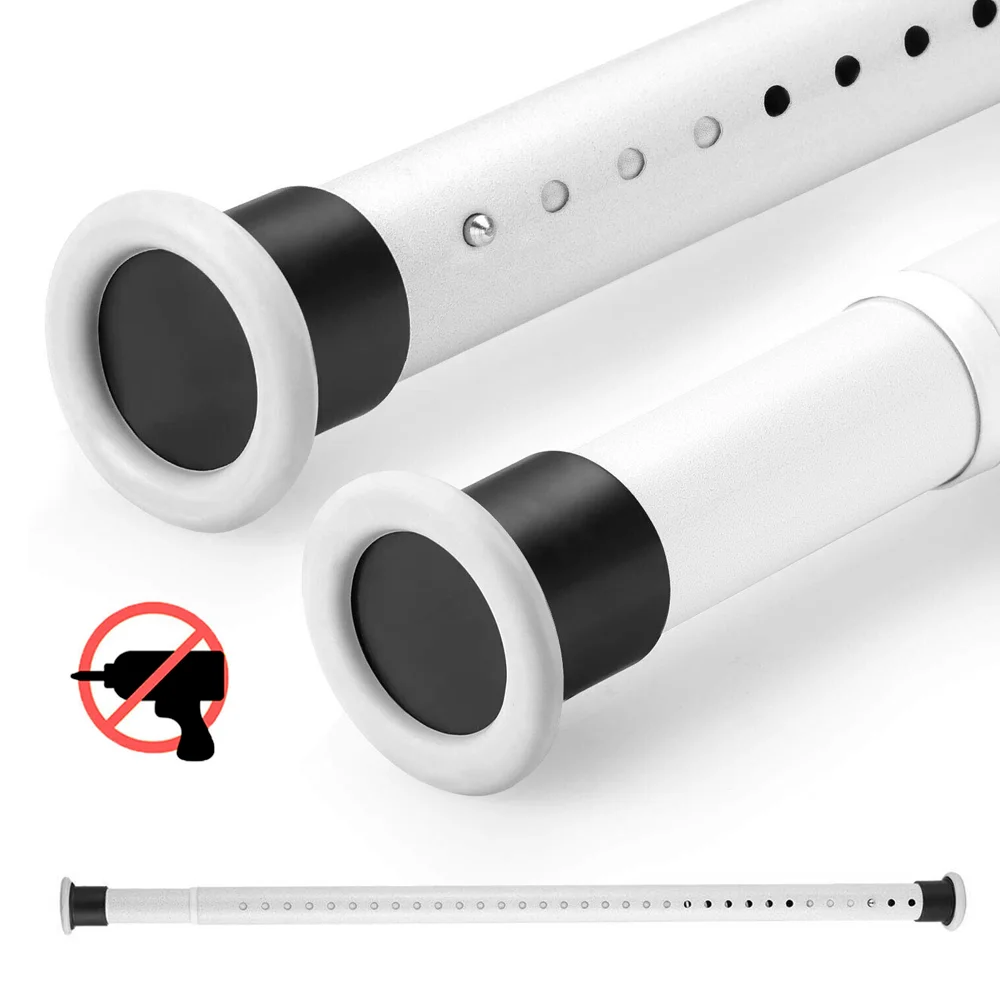 2 pièces Tringles à rideaux réglables 70-360 cm, télescopiques à ressort, sans perçage, pour salle de bain