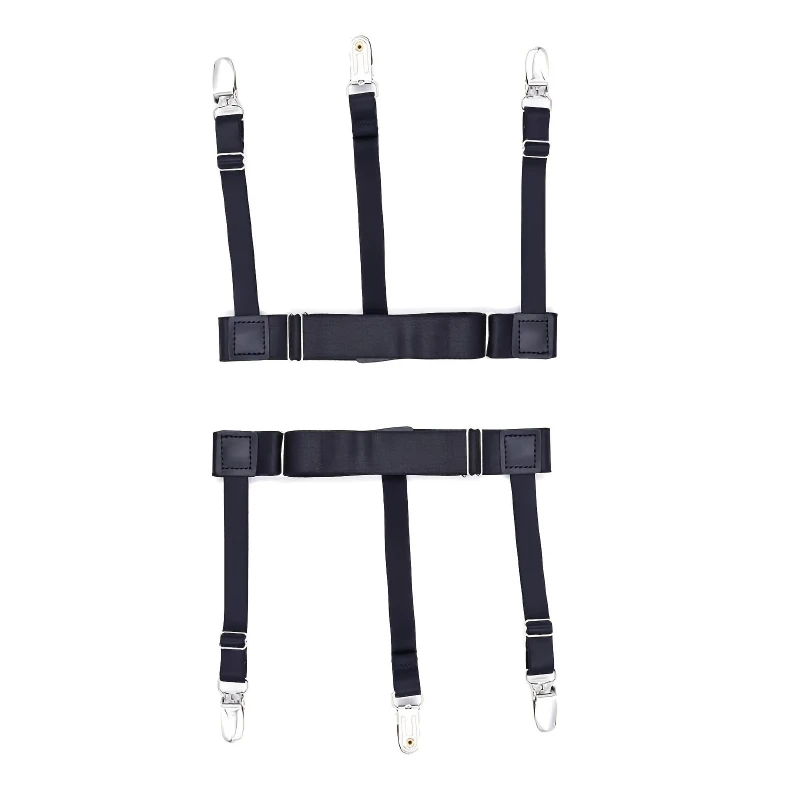 2-Pack Duckbill Button Shirt Hem Fixed Clip Men's Seamless Artifact Shirt Top Straightening Anti-Wrinkle Anti-Slip Adjustable Garter Belt