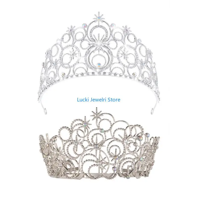193E Exquisite Tiaras Women Crystal Crown Princess Headpiece for Bridal Parties and Birthday Celebrations