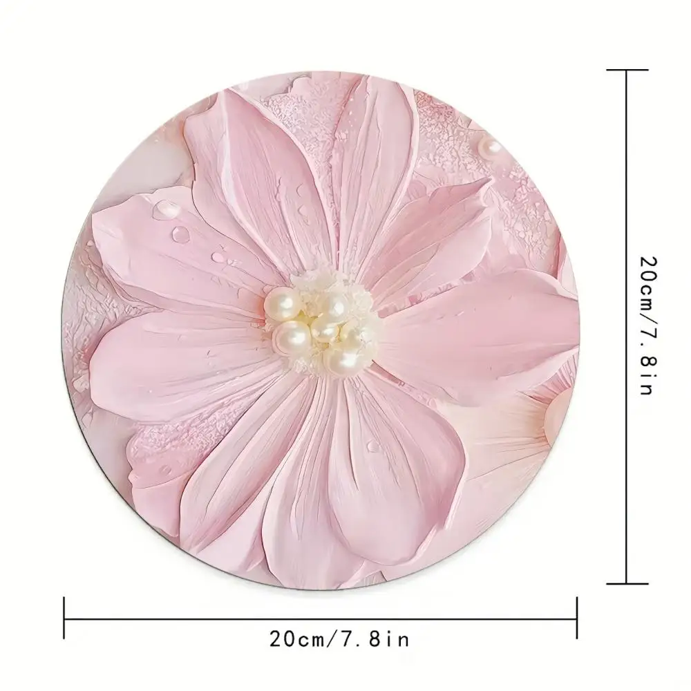 Flowers Mouse Pad round mouse pad Non-slip rubber sole waterproof design Office games universal computer desk RUG