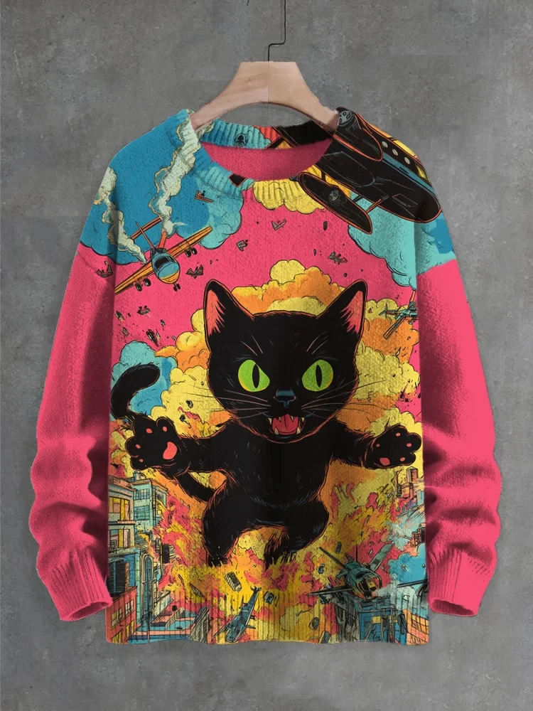 

Y2K Men's Hoodie 3d Anime Cat Printing Sweatshirts Funny Street Men Clothing Oversized Street Long Sleeve New Designer Pullovers