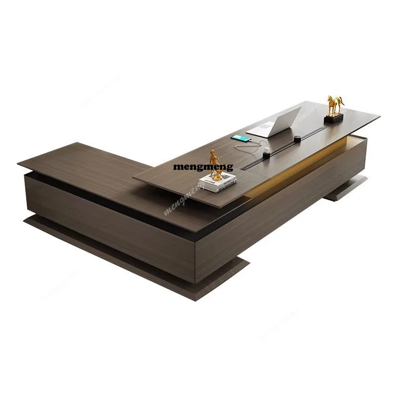 

High-end light luxury boss, president's desk, general manager's room, large class desk simple modern table and chair combination