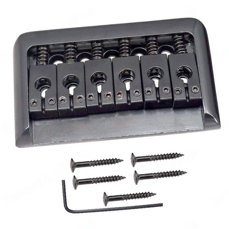 Alloy Folded Edge Electric Guitar Bridge Tailpiece Saddle 76.5mm Large Hole String Bridge Bottom String Threading