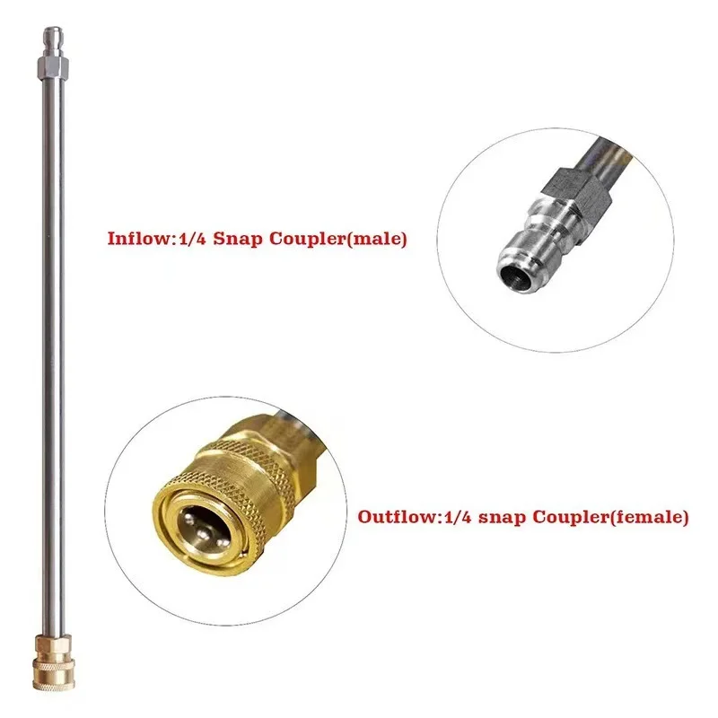 HTMCK 2 Pieces Pressure Washer Extension Wand Lance Total 32 inch With 1/4 Inch Quick Plug Connect Stainless Steel Spray Rod