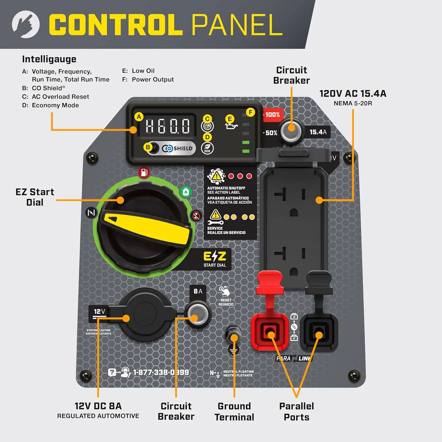 2500-Watt Dual Fuel Portable Inverter Generator with Quiet Technology and CO Shield