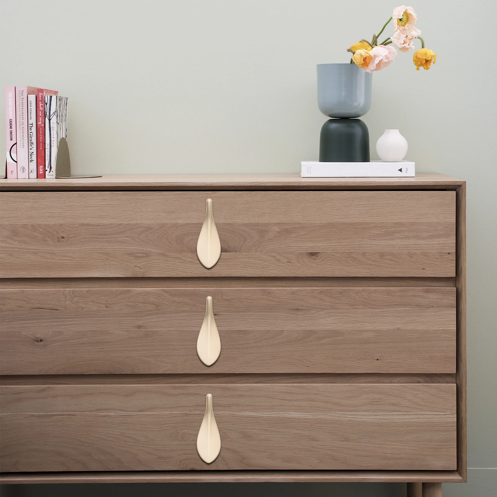 

2 pcs Zinc Alloy Leaf Cabinet H les Drawer Knobs Door Pulls Furniture Hardware Smooth Surface Artistic Design Easy Install