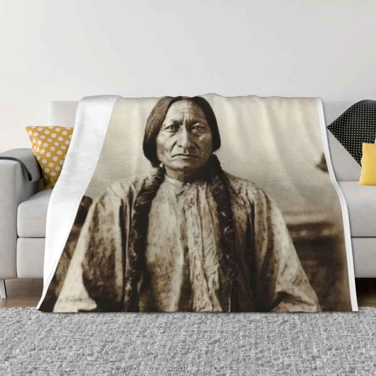 

Sitting Bull - Hunkpapa Lakota Throw Blanket Decorative Throw funny gift bed plaid Moving Blankets
