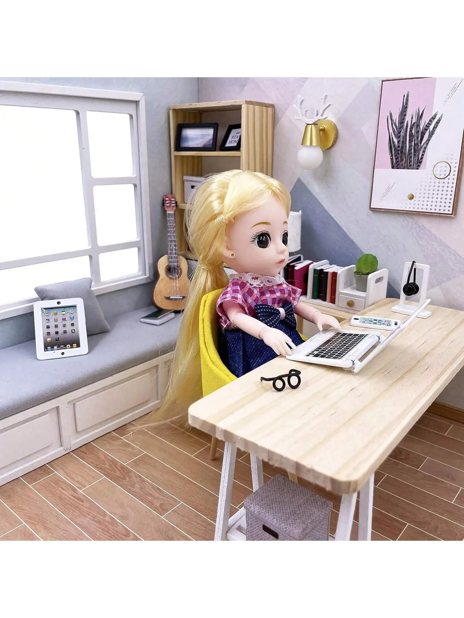 3pcs/Set Dollhouse Mini Accessories, 1/12 1/6 Scale Minature Computer Tablet Smart Phone, Ideal for Birthday Gift Toys