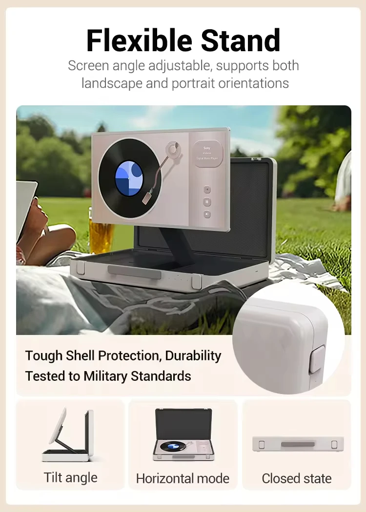 Latest Android 12 System 27 Inch Briefcase Touchscreen TV IPS 8GB+128GB Portable Smart Monitor for Outdoor Events Travel Play