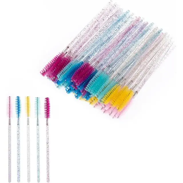 10 ชิ้น Rose red Disposable Eyebrow แปรง, แปรงขนตาซิลิโคนโปร่งใสมาสคาร่า Applicators แปรงแต่งหน้าอเนกประสงค์