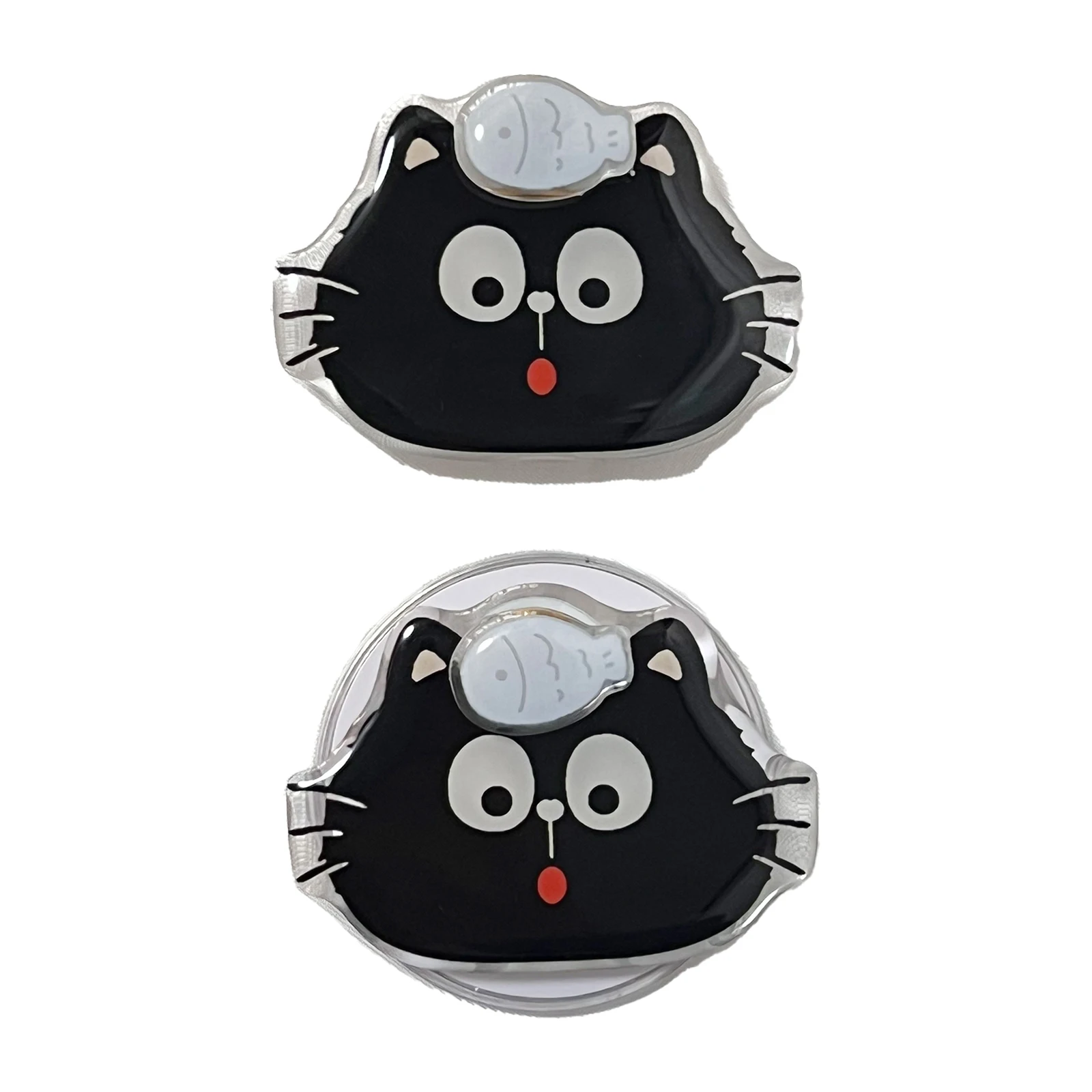 

Милый вращающийся на 360 градусов черный кот, маленькая рыбка для телефона Magsafe, складной держатель для iphone 17 16 Pro Max, подарок для Samsung Girl