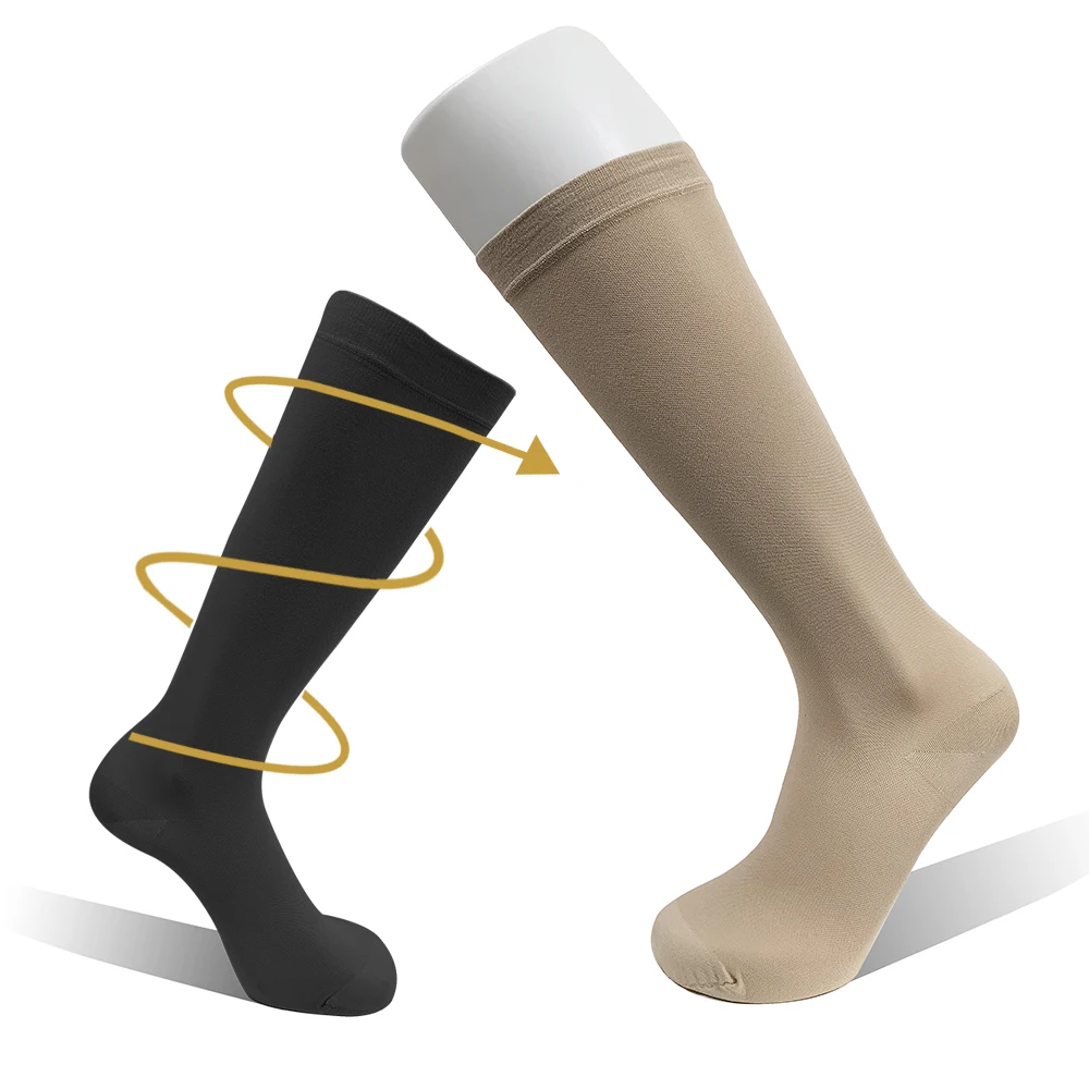 Hh 20-30mmHg Medical Compression Varicose Veins Stockings Closed Toe Pressure Level 2 Knee High Ankle and Calf Sock Leg Slimming