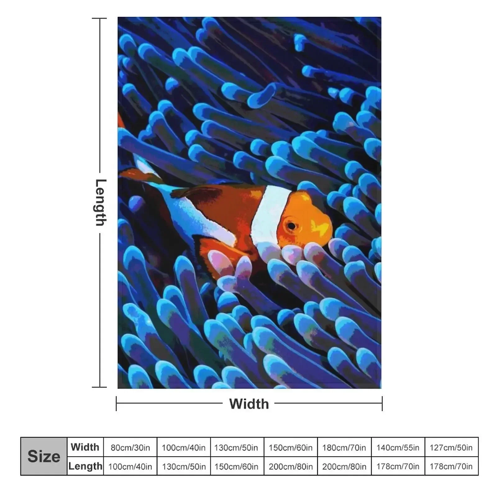 Clown Fish Ocean Design Throw Blanket Vintage heavy to sleep valentine gift ideas Plaid on the sofa Cute Luxury Blankets