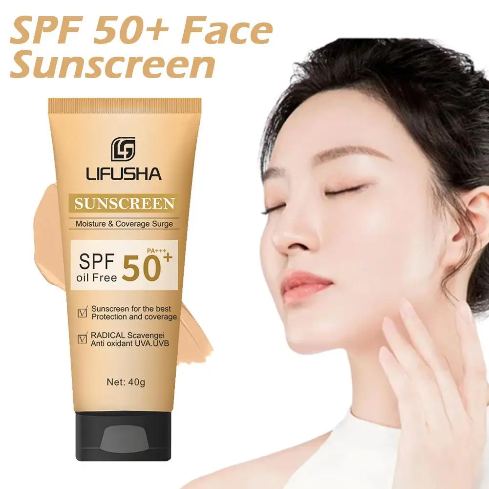 Base de protección solar facial SPF 50, bloqueador solar, crema protectora para la piel, crema hidratante para pantalla solar con control de aceite, 40g