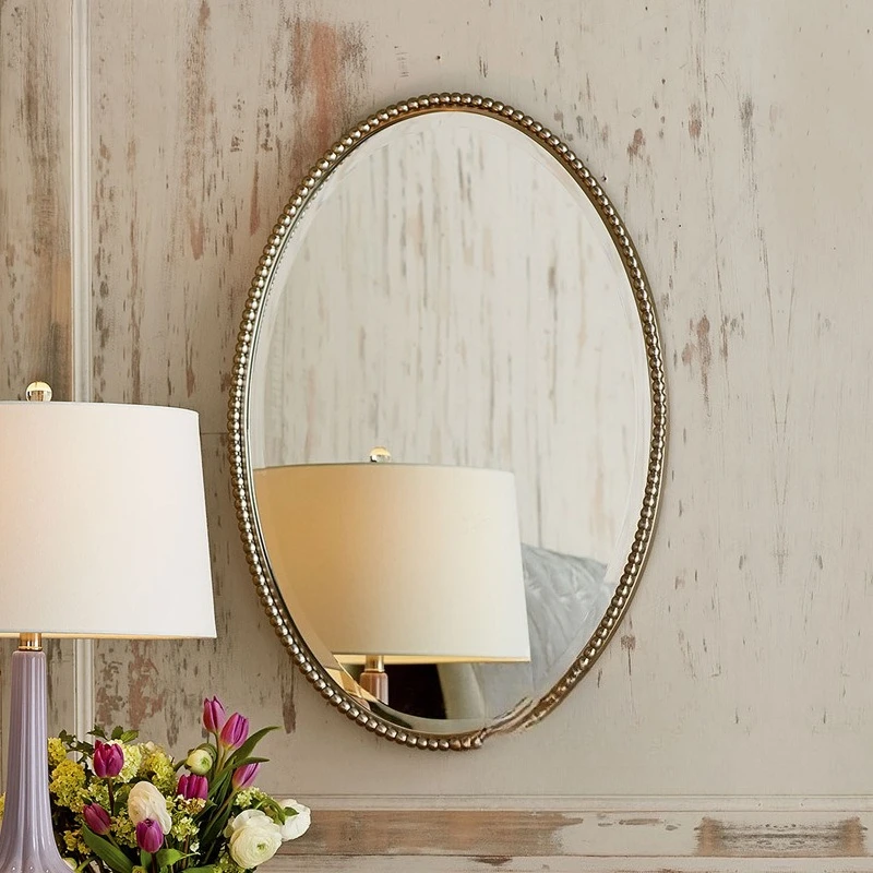 Bathroom mirror toilet toilet vanity wall hanging perforated wall hanging mirror