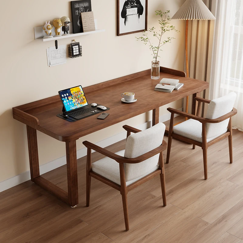 All solid wood desk Chinese horizontal hall sofa back long table with enclosure home study table writing office computer desk