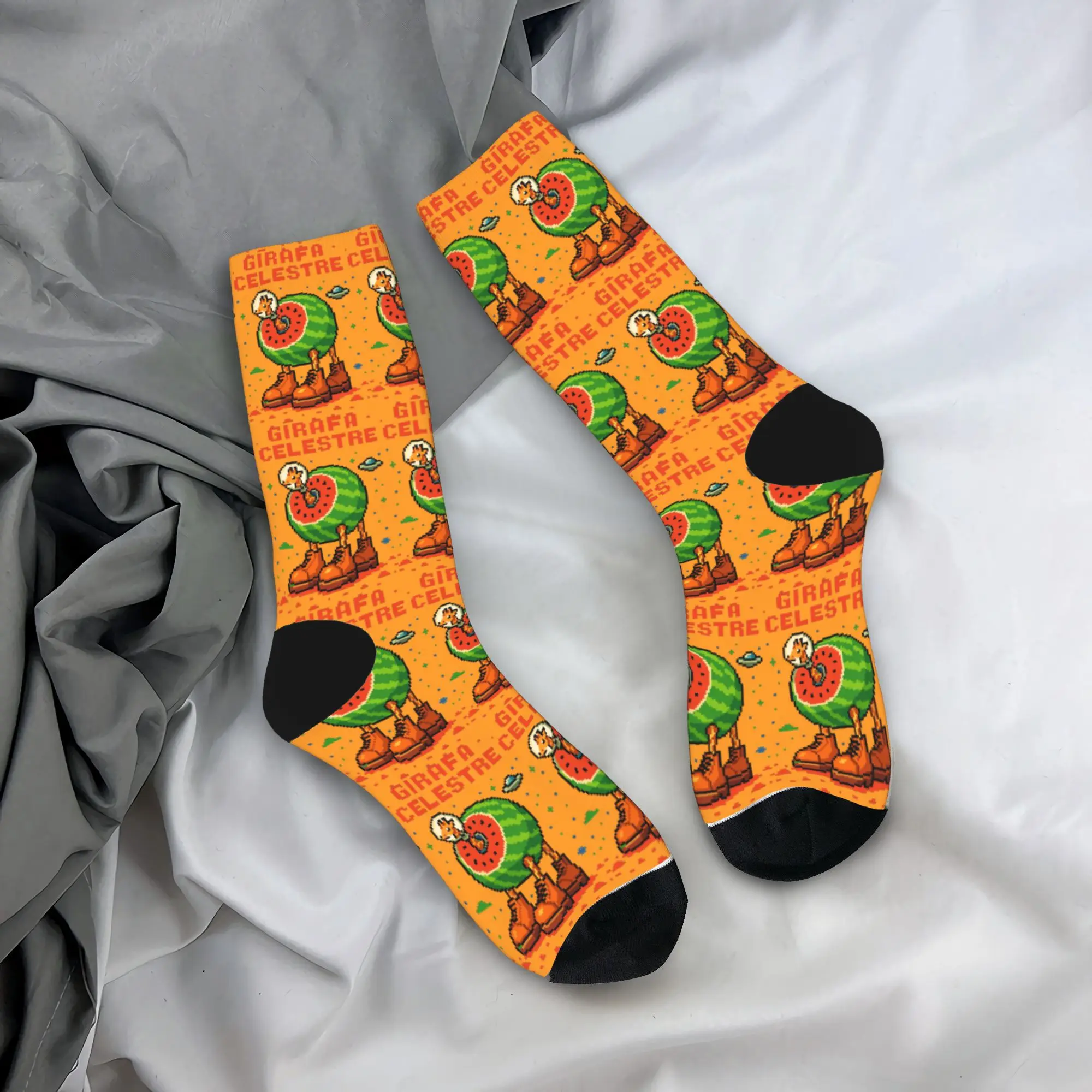 

Men Socks Girafa Celestre Italian Brainrot Memes Pixel Stockings Autumn Soft Breathable Socks Outdoor Sports Anti Skid Socks