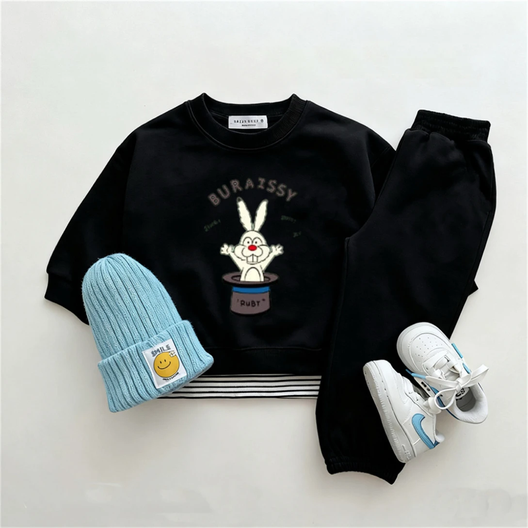 Cute Sweatshirts+Pants 2Piece Set Toddler Clothing Long-sleeved Outfits Child Casual Hoodie Pants 2026 Spring Autumn Costume