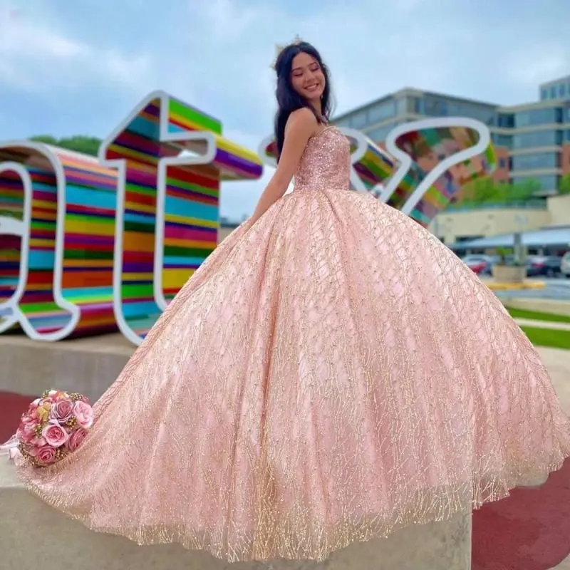 Vestido de fiesta vestido para quinceañeras 2024 tul con cuentas y chaqueta vestido de fiesta largo sin mangas rosa tren de barrido personalizado