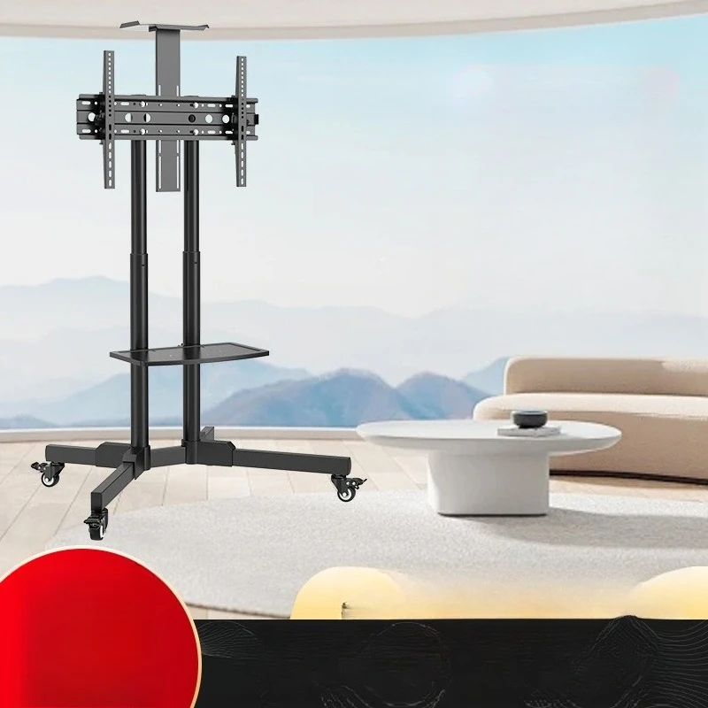 

TV mobile floor bracket with wheel cart export trade small packaging all-in-one machine hanging shelf