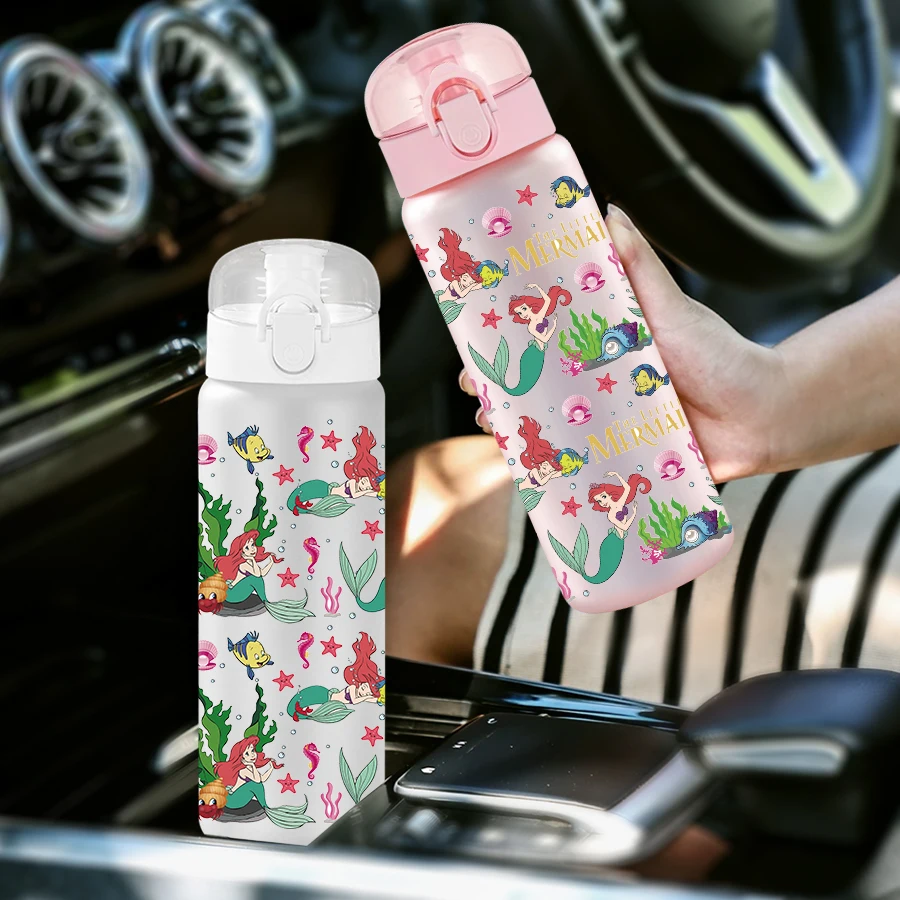 

1Pc Disney Mermaid/Sea Life/Motif 26oz Plastic Water Bottle Sports Cup As Birthday/Back To School Gift