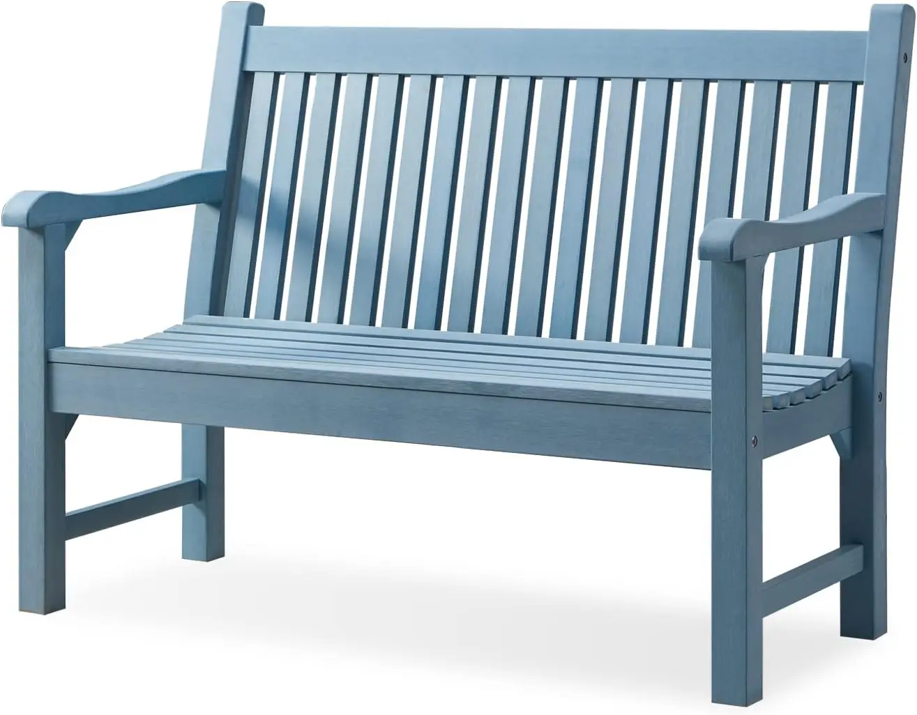 2-Person Poly Lumber Patio Bench, All-Weather Outdoor Bench That Never Rot and Fade