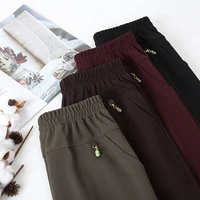 2025 Autumn Fashion Pants Brand Elastic Waist Size Women's Plus Size Thin Pants Casual Office Outdoor Pants - Image 2