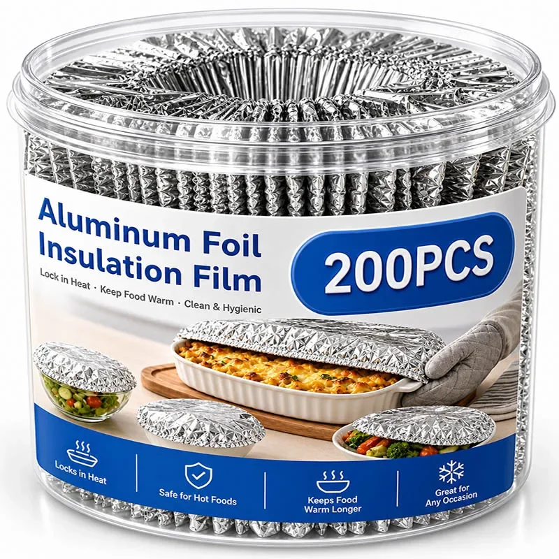 Aluminum Foil Insulation Covers Disposable Food Cover Kitchen Insulation Lid Foil Film Fresh-Keep Saran Warp Fruit Storage Cover
