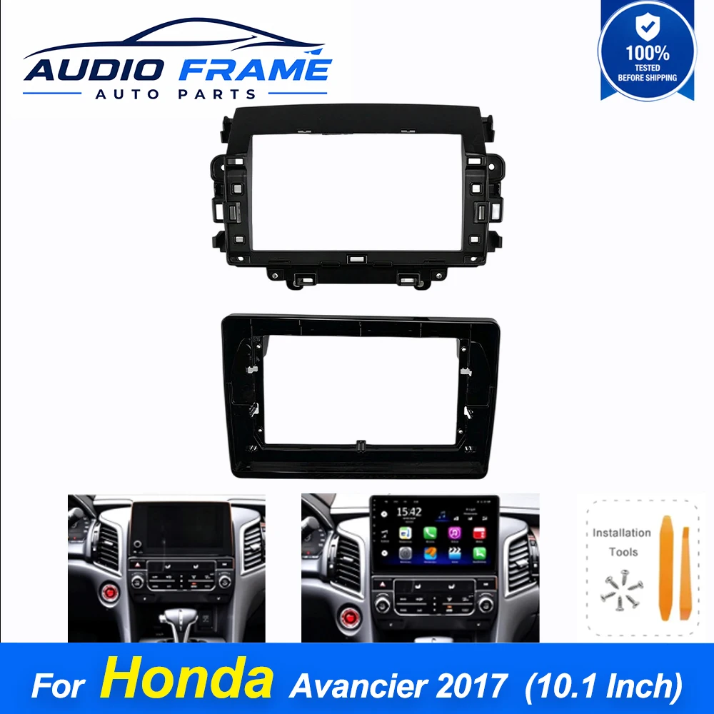 10.1 Inch Android Radio Fascia Frame For Honda Avancier 2017 UV Black Dash Fitting Panel Kit With Canbus Decoder Wiring Harness