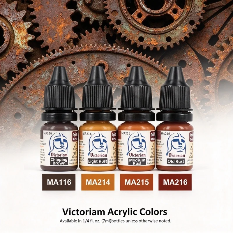 Victoriam Rust Effect Model Paint Set 4x7ml Water Based Acrylic Weathering Pigment for Tank Miniature Airbrush Hand Painting