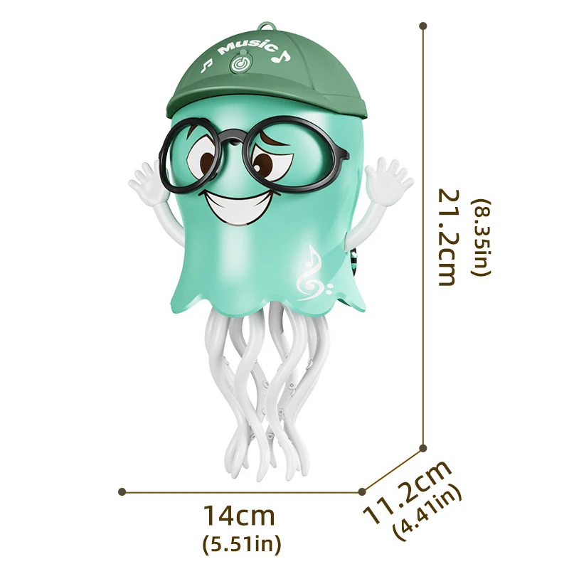 面白い踊るクラゲのおもちゃ 自動障害物回避 クロールするクラゲ 電子ペットおもちゃ スプレー音楽ライト付き クリスマスギフト