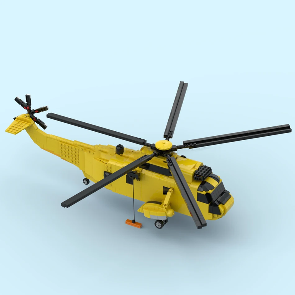 Britische Militärwaffen Sea King HAS Mk Serie MOC Technologie Ziegel Modell Flugzeug Bausteine DIY Kinder Weihnachten Spielzeug