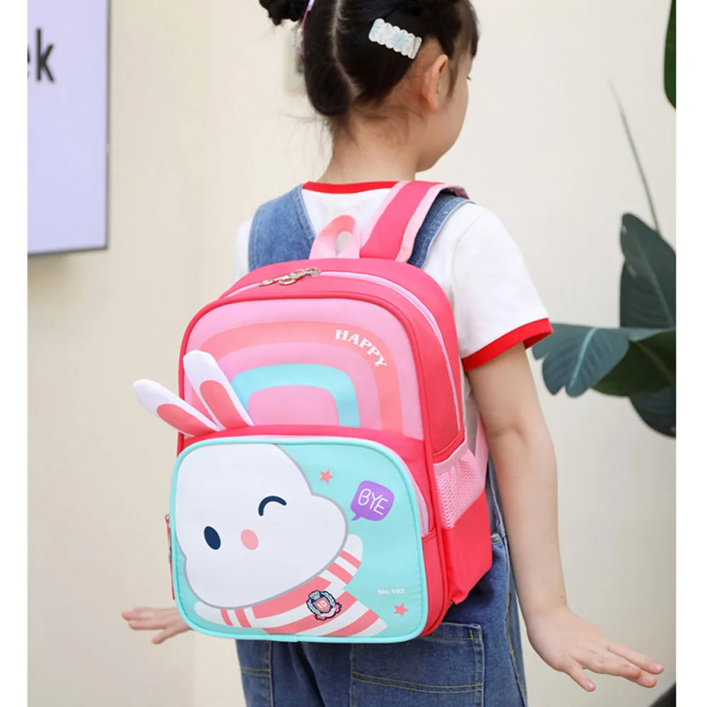 

Schoolbag for Girls Waterproof Large Capacity Layered Storage Animal Print Backpack for Boys Travel Gift