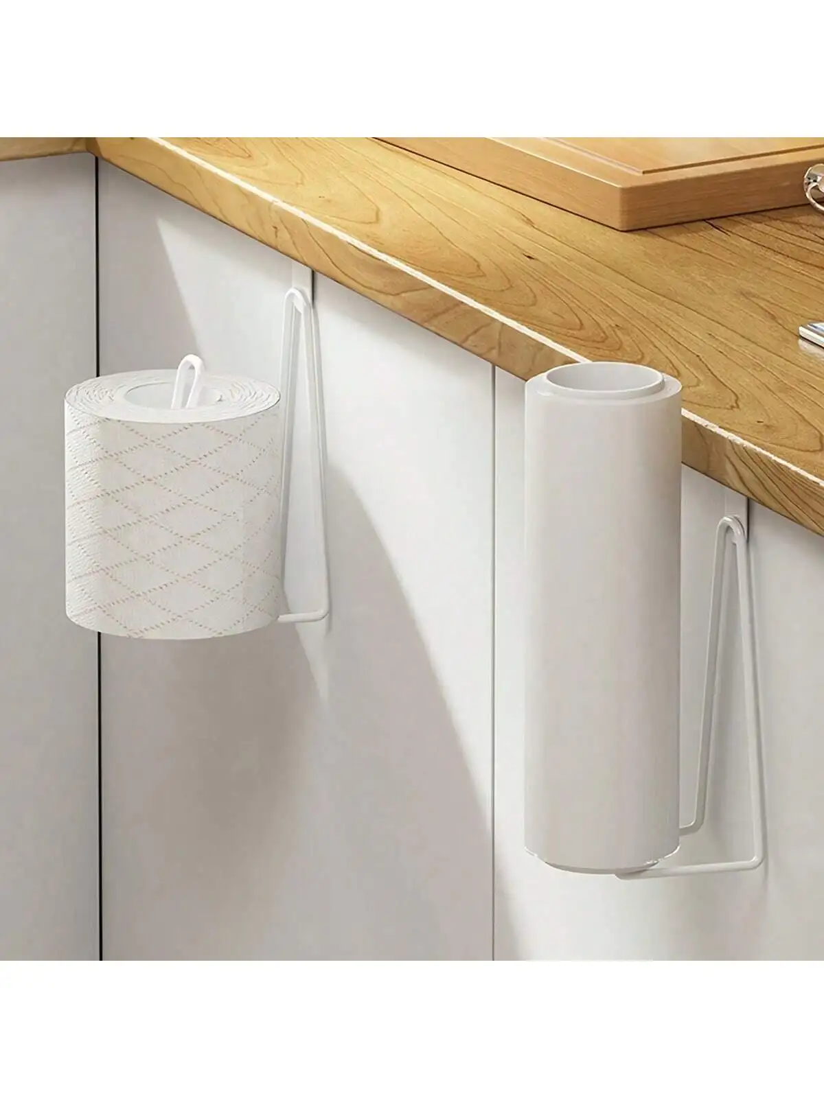 Over The Tank Toilet Paper Holder Stand, Metal Toilet Tissue Roll Holder Dispenser Reserve for Bathroom Storage and Organization- Black